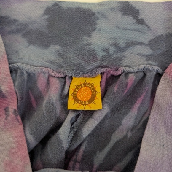 Tye Dye Harem Pants Karma Circle Parachute Pantaloons Baggy Relaxed Fit - Picture 3 of 5